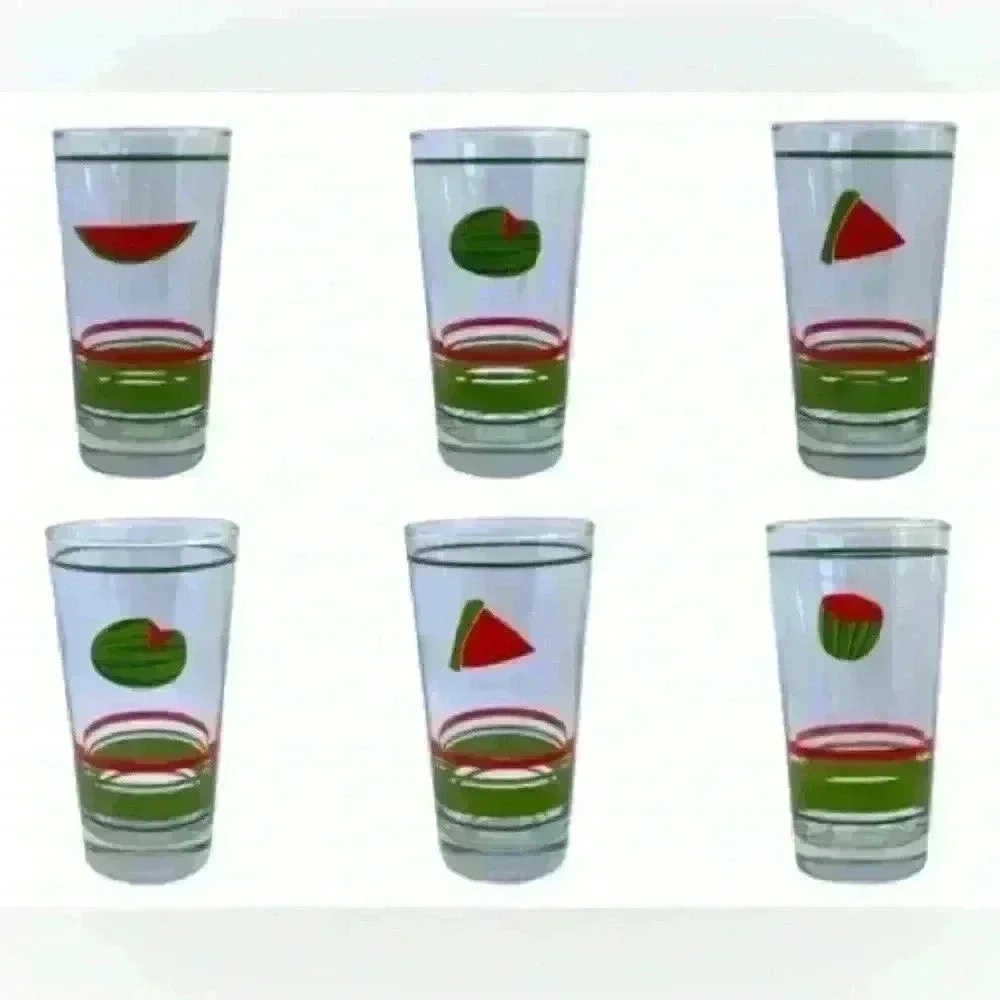 Set of 6 watermelon drinking glasses